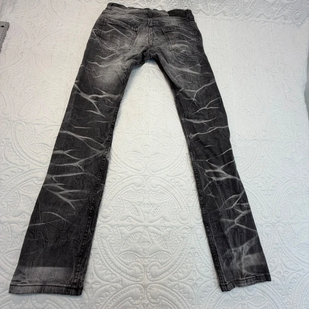 Evolution In Design Mens Distressed Slim Fit Gray Denim Jeans 29W 32L